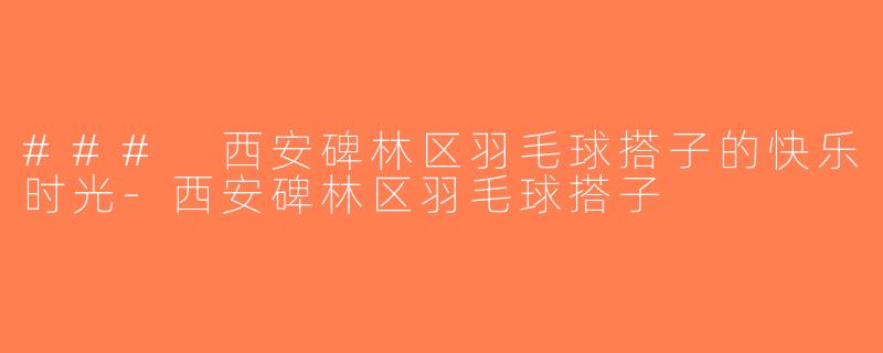 ### 西安碑林区羽毛球搭子的快乐时光-西安碑林区羽毛球搭子