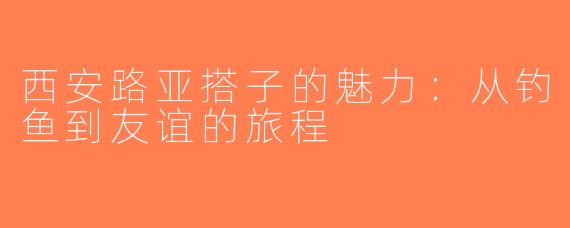 西安路亚搭子的魅力：从钓鱼到友谊的旅程