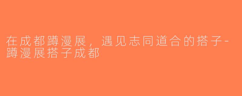 在成都蹲漫展，遇见志同道合的搭子-蹲漫展搭子成都