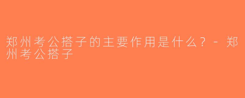 郑州考公搭子的主要作用是什么？-郑州考公搭子