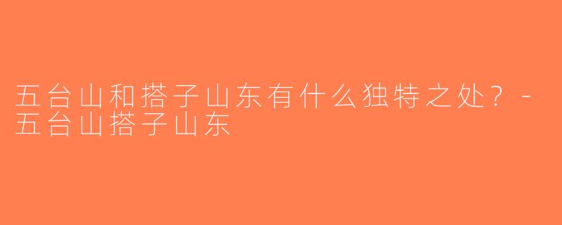 五台山和搭子山东有什么独特之处？-五台山搭子山东