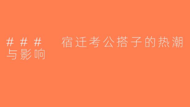 ### 宿迁考公搭子的热潮与影响
