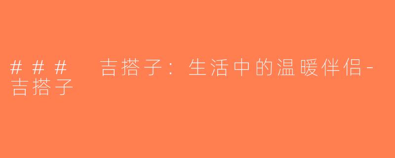 ### 吉搭子：生活中的温暖伴侣-吉搭子