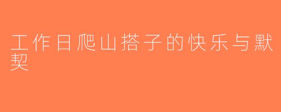 工作日爬山搭子的快乐与默契