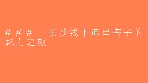 ### 长沙线下追星搭子的魅力之旅