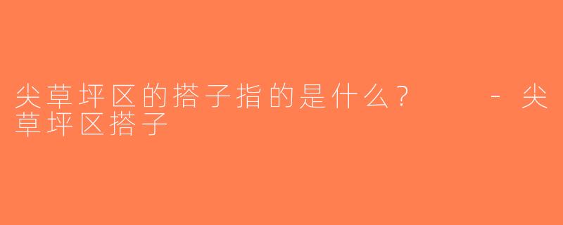 尖草坪区的搭子指的是什么？  -尖草坪区搭子