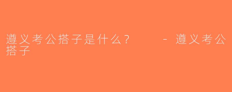 遵义考公搭子是什么？  -遵义考公搭子