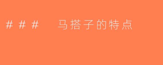 ### 马搭子的特点