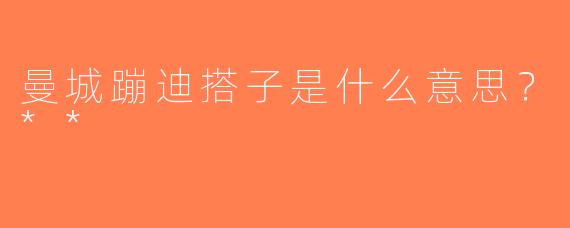 曼城蹦迪搭子是什么意思？**