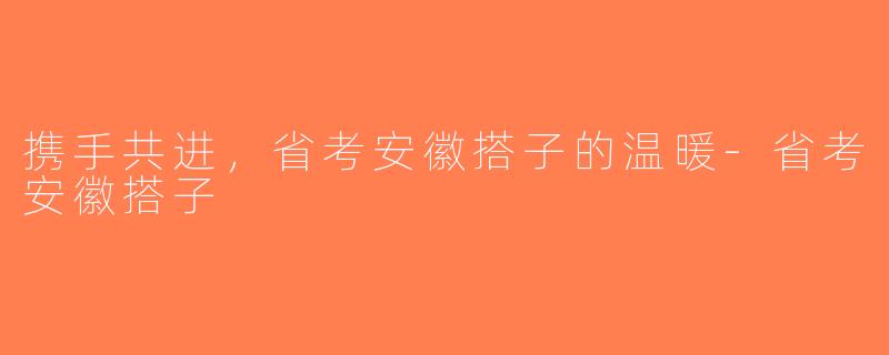携手共进，省考安徽搭子的温暖-省考安徽搭子