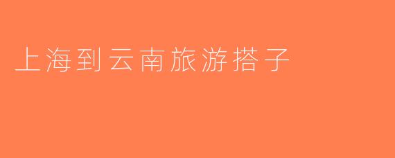 上海到云南旅游搭子