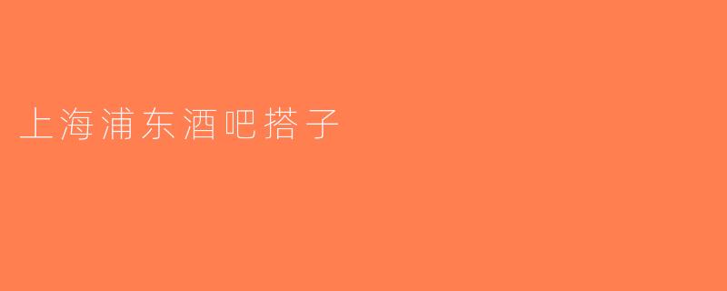 上海浦东酒吧搭子