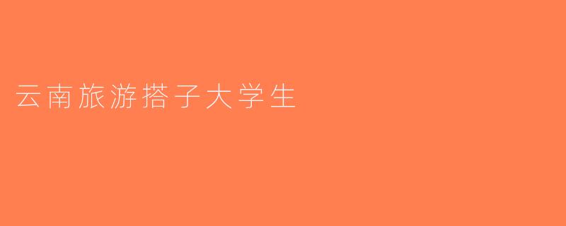 云南旅游搭子大学生