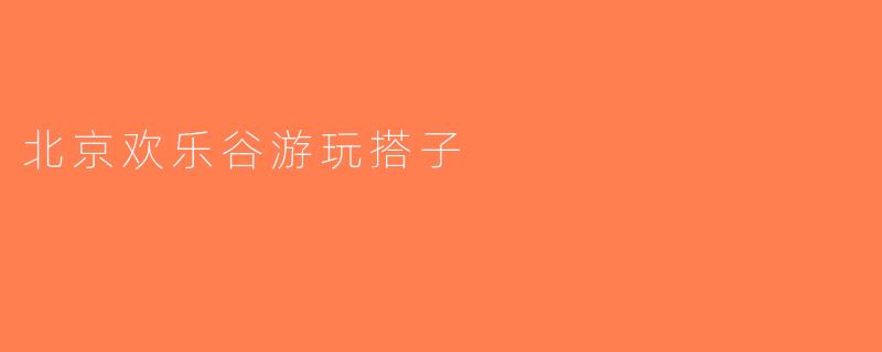 北京欢乐谷游玩搭子