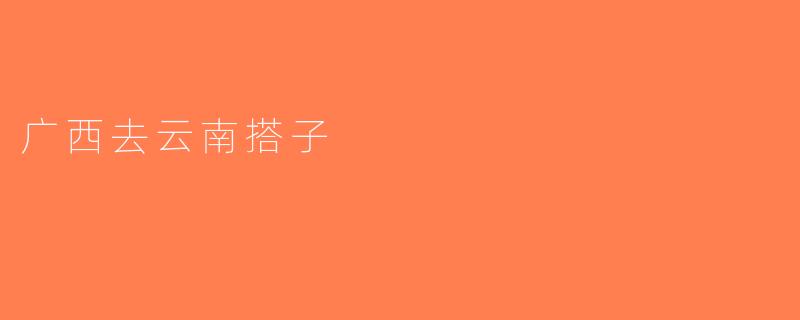广西去云南搭子