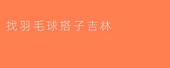 找羽毛球搭子吉林