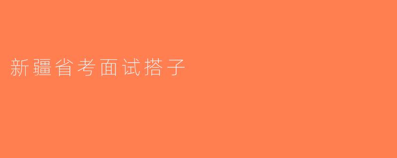 新疆省考面试搭子