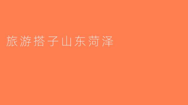 旅游搭子山东菏泽