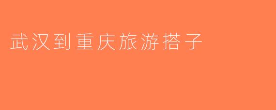 武汉到重庆旅游搭子