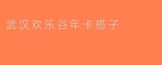 武汉欢乐谷年卡搭子