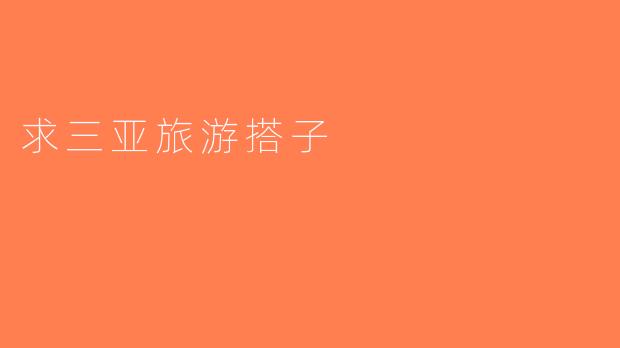求三亚旅游搭子