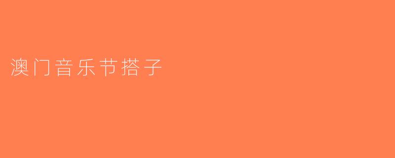 澳门音乐节搭子