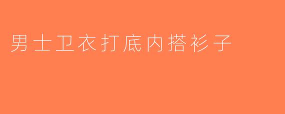 男士卫衣打底内搭衫子
