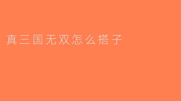 真三国无双怎么搭子