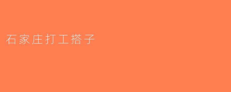 石家庄打工搭子