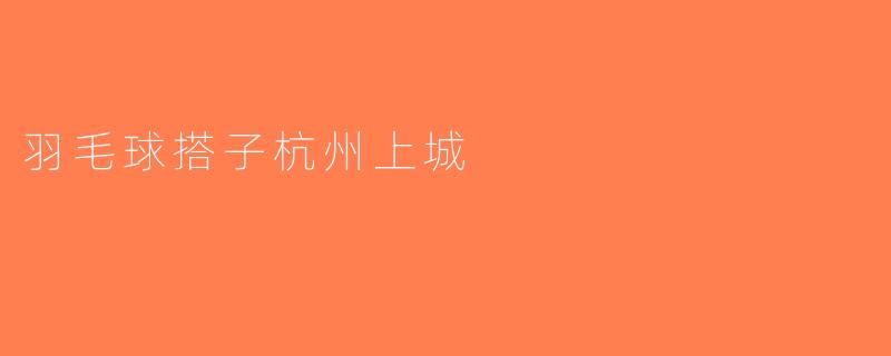 羽毛球搭子杭州上城