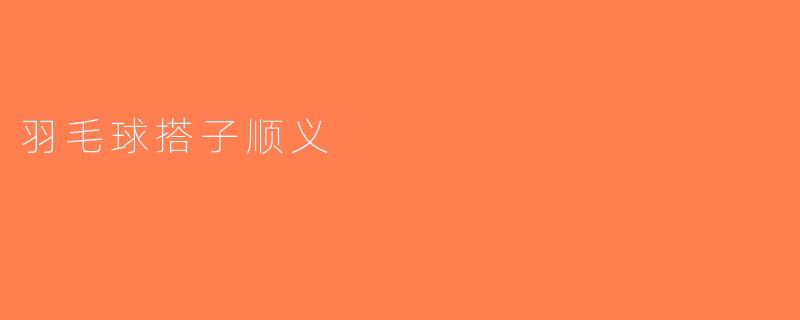 羽毛球搭子顺义