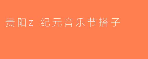 贵阳z纪元音乐节搭子