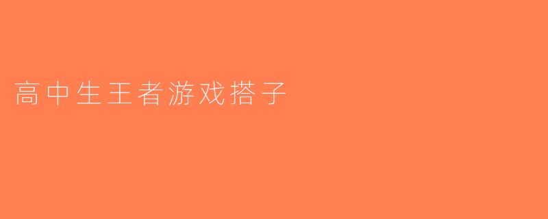 高中生王者游戏搭子