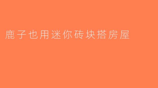 鹿子也用迷你砖块搭房屋