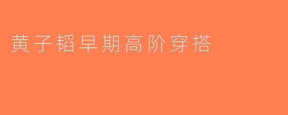 黄子韬早期高阶穿搭