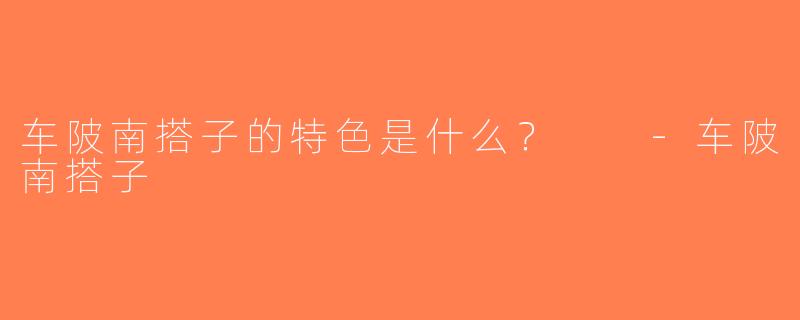 车陂南搭子的特色是什么？  -车陂南搭子