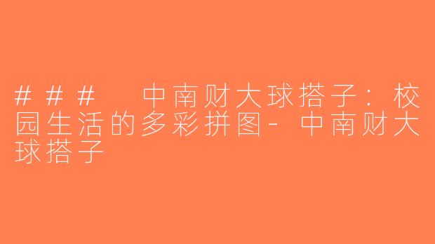 ### 中南财大球搭子：校园生活的多彩拼图-中南财大球搭子