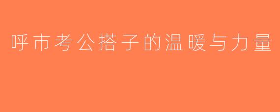呼市考公搭子的温暖与力量