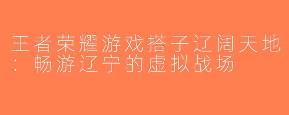 王者荣耀游戏搭子辽阔天地：畅游辽宁的虚拟战场