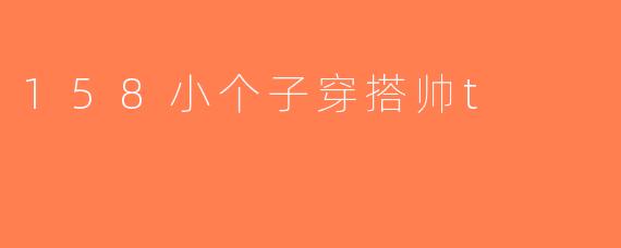 158小个子穿搭帅t