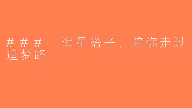 ### 追星搭子，陪你走过追梦路