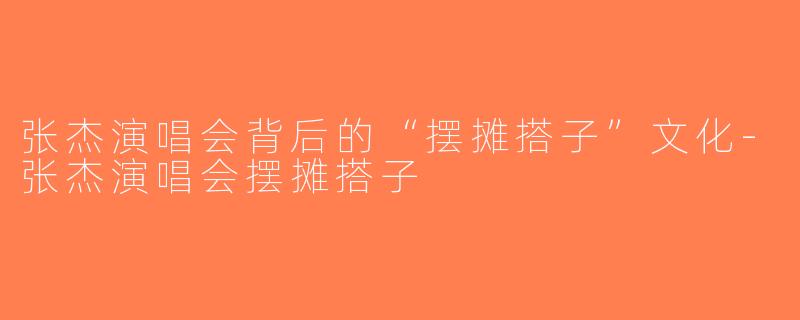 张杰演唱会背后的“摆摊搭子”文化-张杰演唱会摆摊搭子