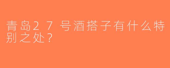 青岛27号酒搭子有什么特别之处？