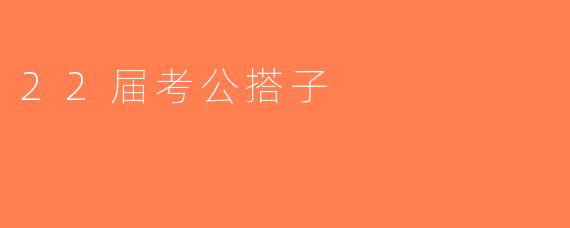 22届考公搭子