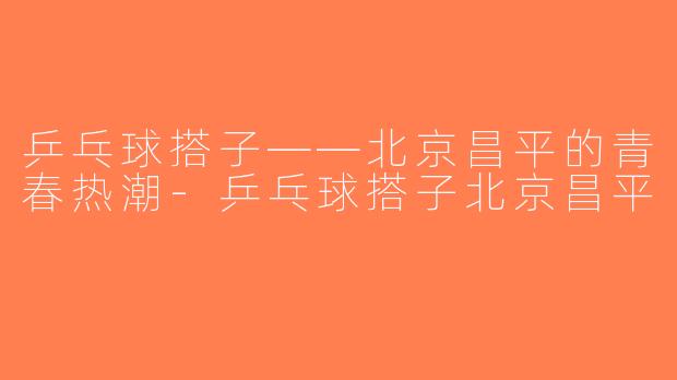 乒乓球搭子——北京昌平的青春热潮-乒乓球搭子北京昌平