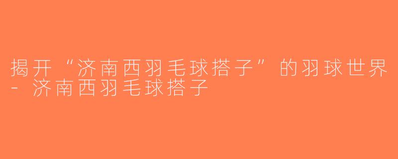 揭开“济南西羽毛球搭子”的羽球世界-济南西羽毛球搭子