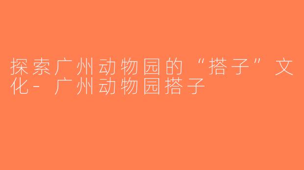 探索广州动物园的“搭子”文化-广州动物园搭子