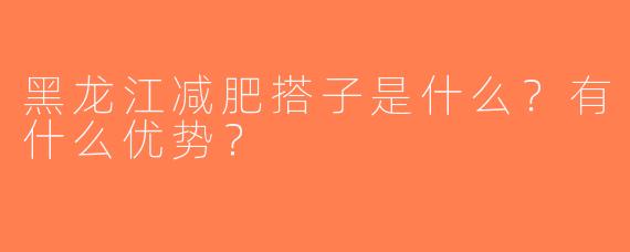 黑龙江减肥搭子是什么？有什么优势？