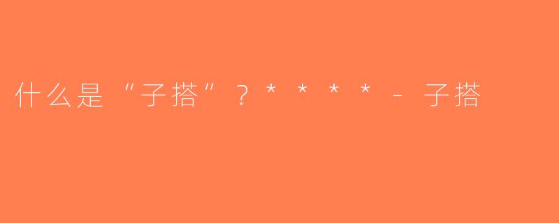 什么是“子搭”？****-子搭