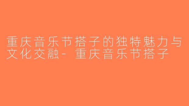 重庆音乐节搭子的独特魅力与文化交融-重庆音乐节搭子